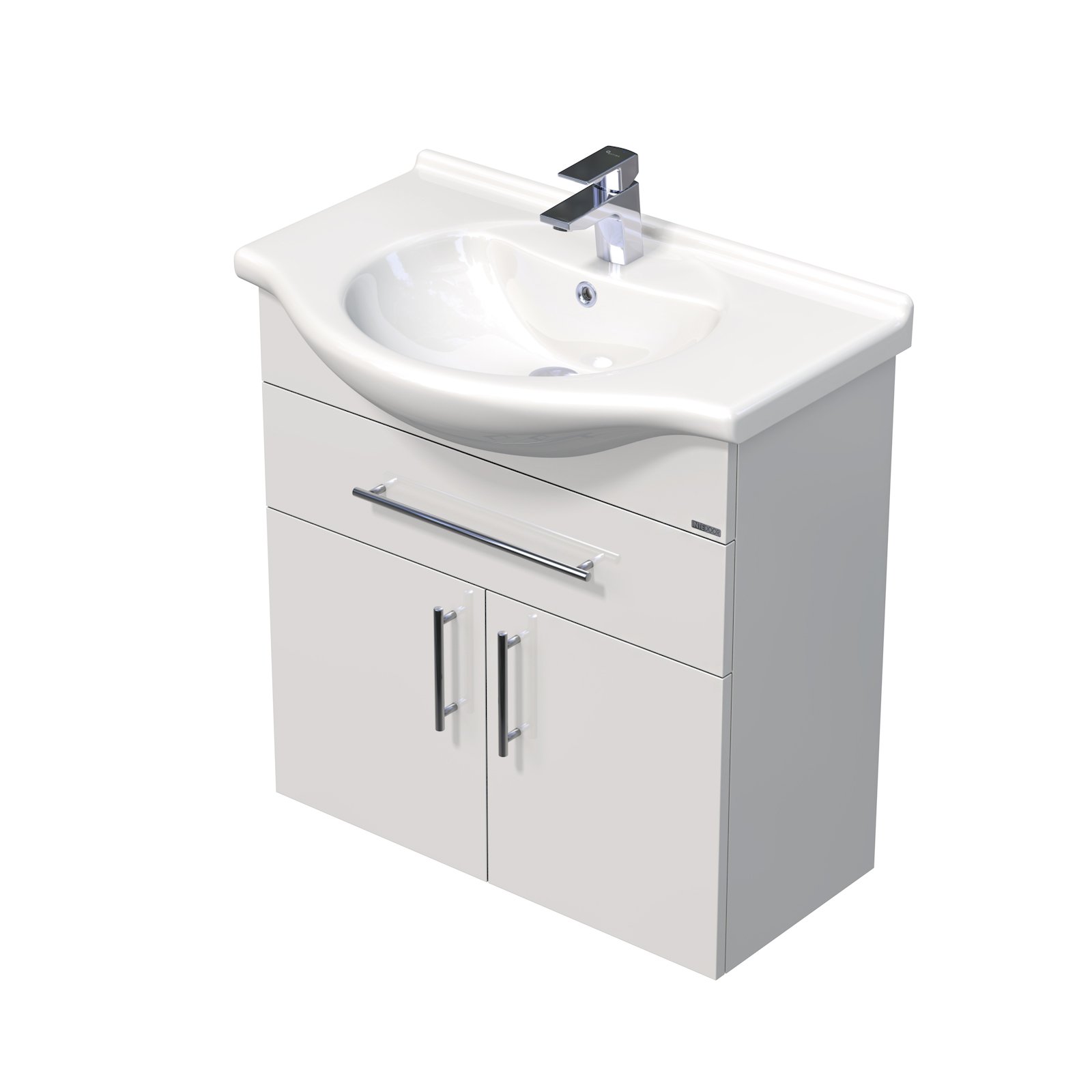 Ideal - skříňka pod umyvadlo 75 cm, 1 zásuvka, 2 dveře, závěsná