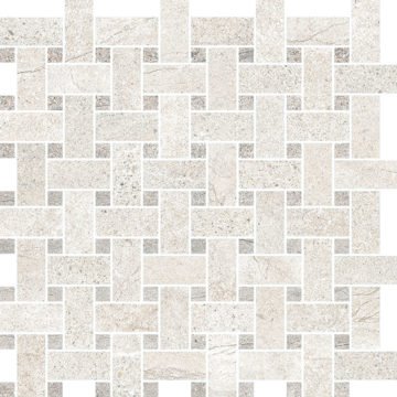 Aspen Trama Snow/Rock Grey - dlaždice mozaika 30x30 bílá APN888N