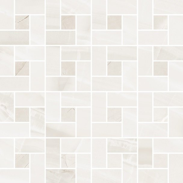 Extra Basket Lev. Onice Bianco/Pulpis Beige - dlaždice mozaika 30x30 bílá lesk EXT334L