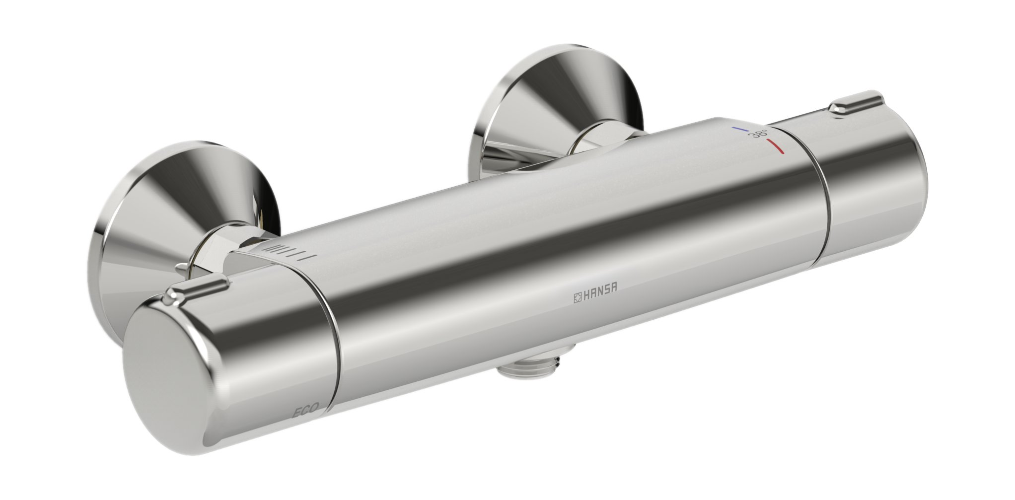 Hansamicra - nástěnná termostatická sprchová baterie, přívod teplé vody vpravo 58152171