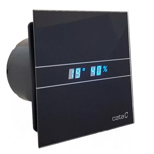 CATA e100 GBTH - nástěnný ventilátor, doběhový časovač, mikroventilace, černý 00900602