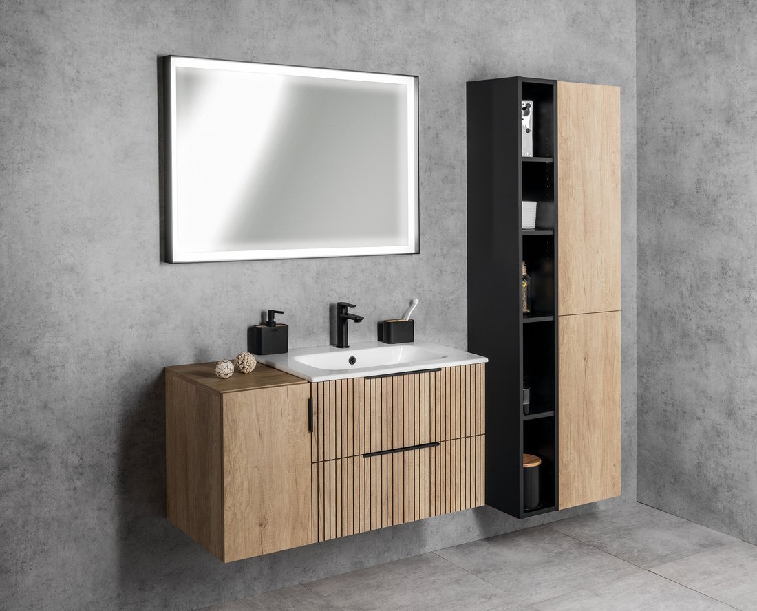 Náhled Espace skříňka 35x172x32cm, 2x dvířka, levá/pravá, dub Alabama