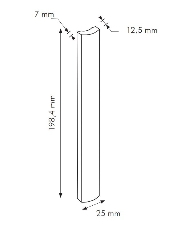 TR Nero Quadra RAL 9004 - dlaždice bombato 2,5x20 černá lesklá 0022Y41