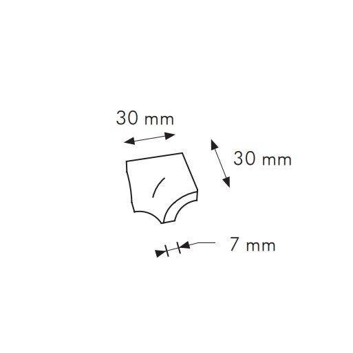 IN Ghiaccio Cod. C RAL 9003 - vnitřní roh 2,5x2,5 bílá matná