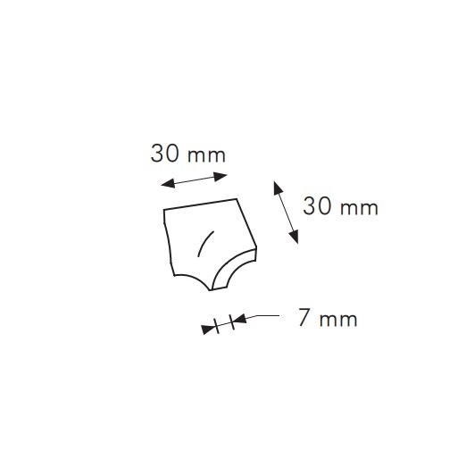 IN Ghiaccio Cod. C RAL 9003 - vnitřní roh 2,5x2,5 bílá matná 0011C20