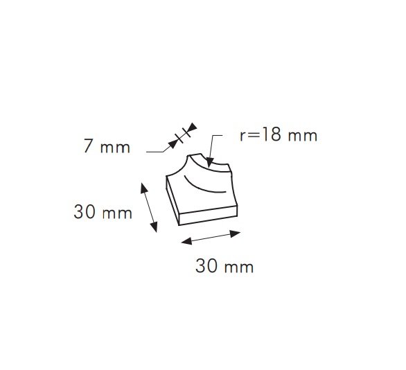 TR Cielo Cod. D RAL 2307020 - venkovní roh 2,5x2,5 modrá lesklá 0022D26