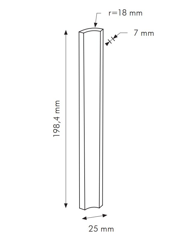 IN Lilla Cod. M RAL 7047 - vnitřní roh 2,5x20 šedá matná 0011M34