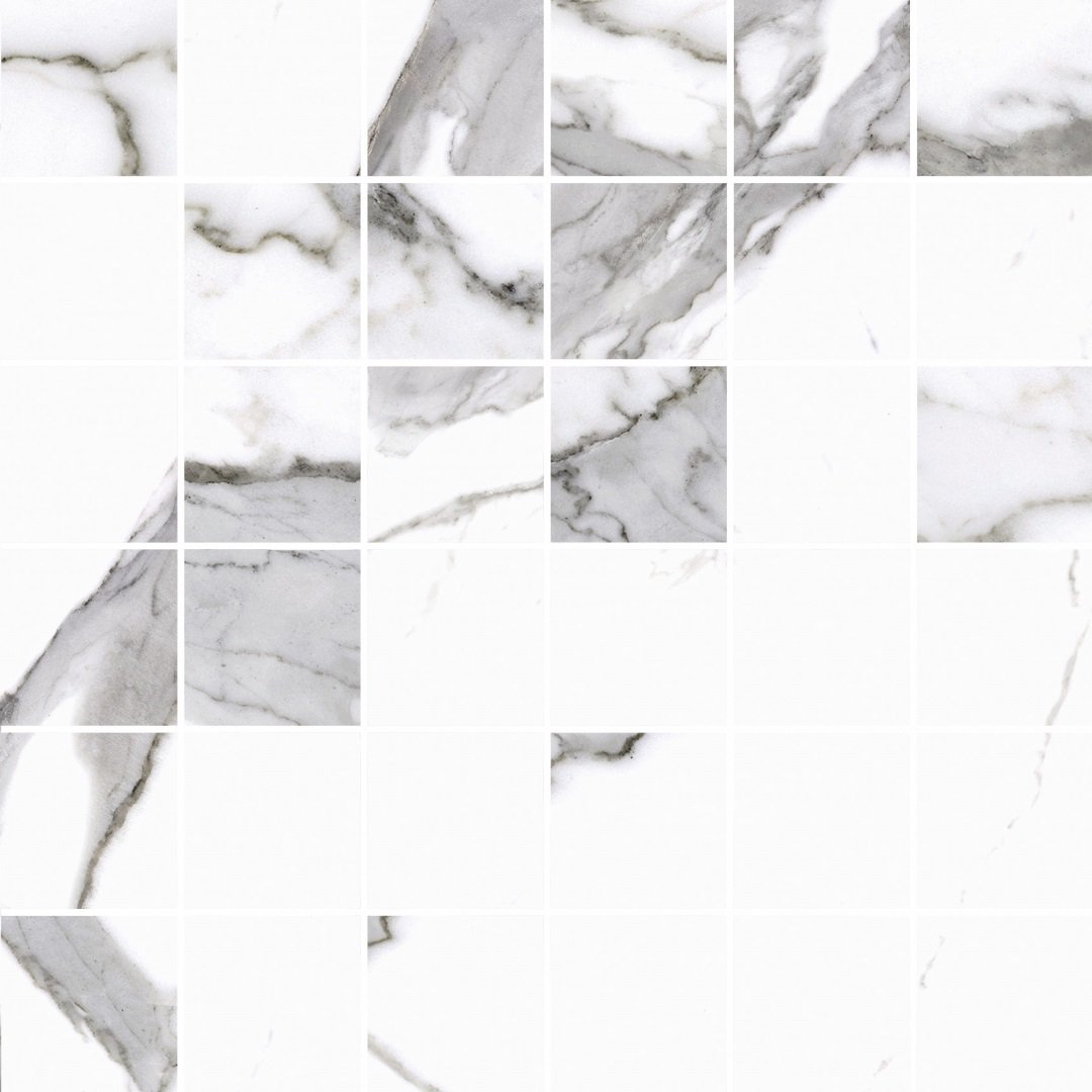 Calacatta white mozaika poler - dlaždice mozaika 29,7x29,7 bílá