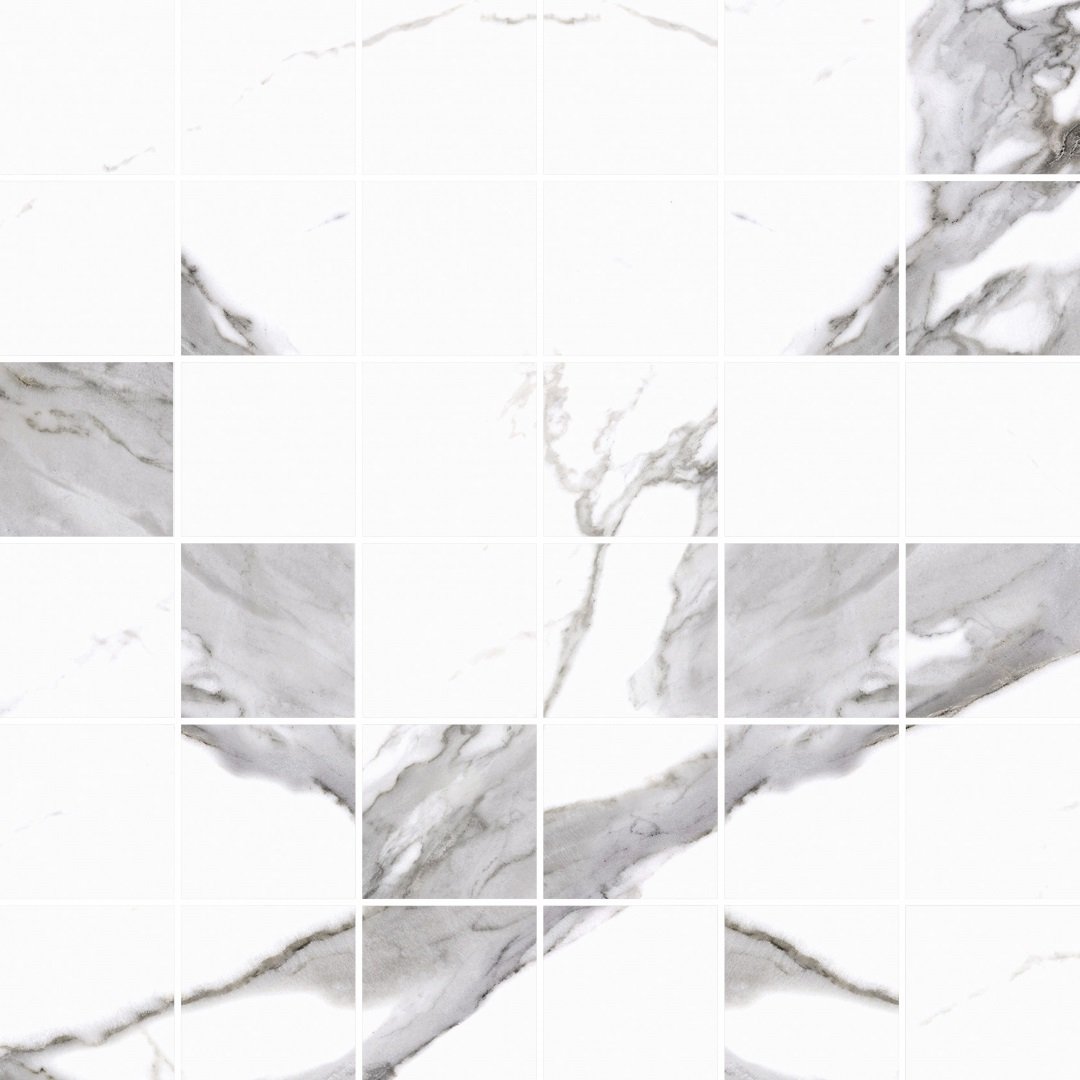 Calacatta white mozaika mat - dlaždice mozaika 29,7x29,7 bílá, R9 157365