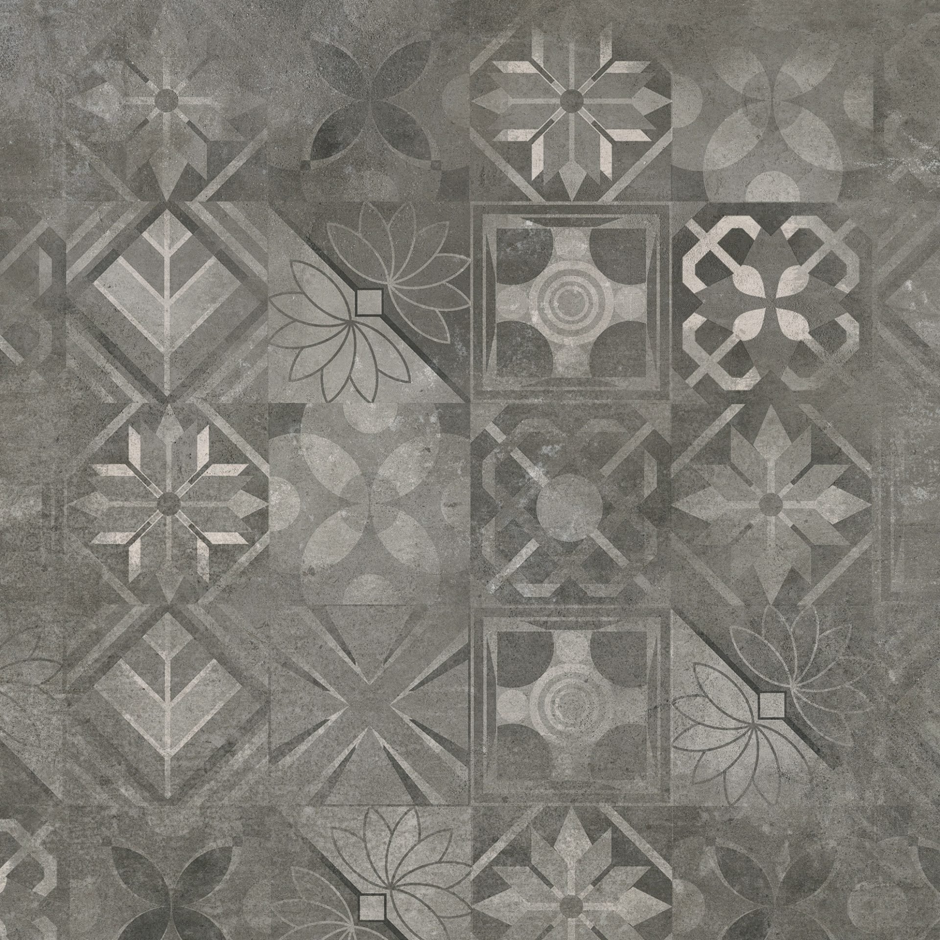 Softcement graphite patchwork mat - dlaždice rektifikovaná 59,7x59,7 šedá