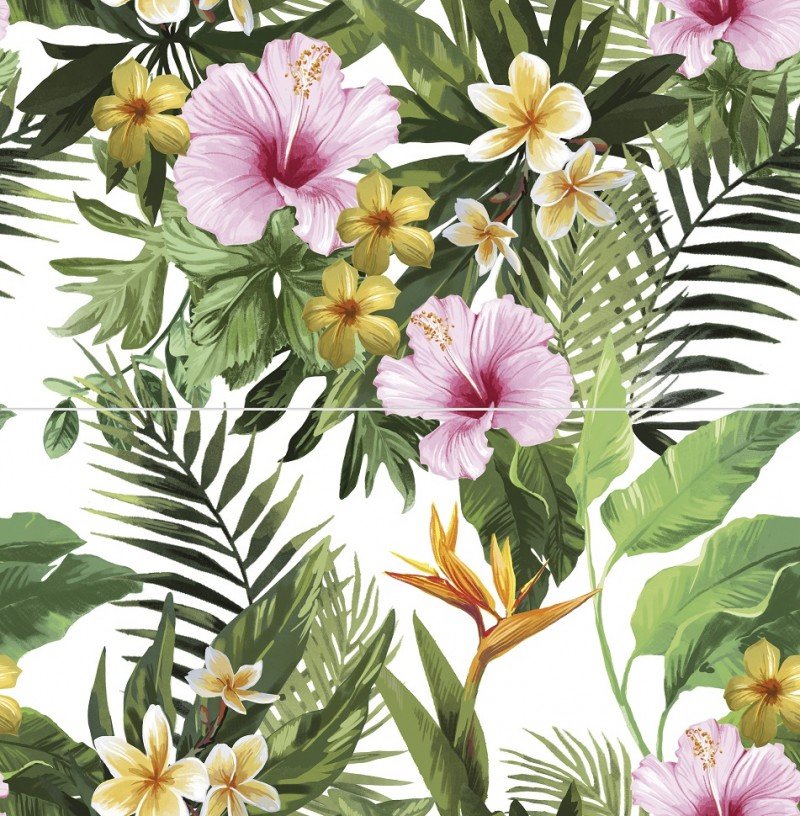 Tropical flowers inserto - obkládačka inzerto set 60x60 162328