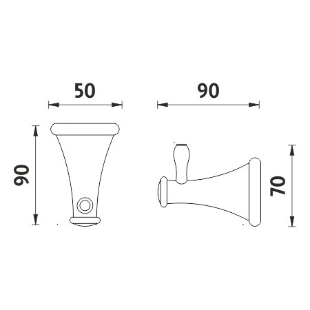 Náhled Lada - háček jednoduchý, staromosaz