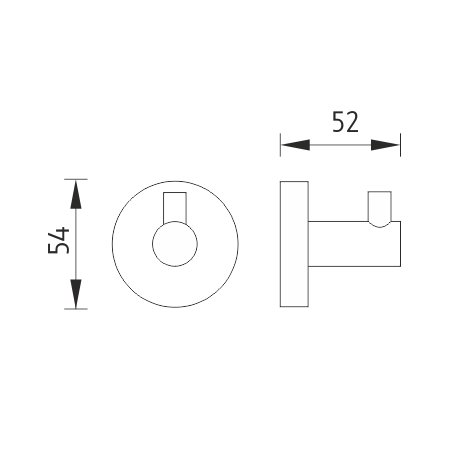 Náhled Unix - háček jednoduchý, broušená nerez