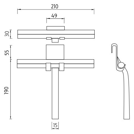 Náhled Unix - závěsná stěrka pro sprchové kouty