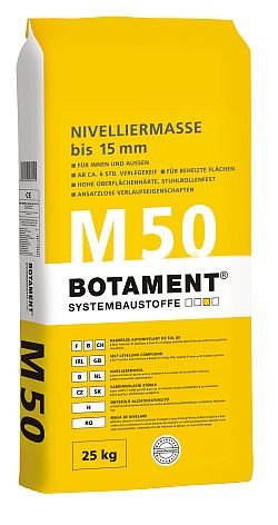 Botament M 50 samonivelační stěrka do 15 mm, 25 kg, pro vnitřní i vnější prostředí M 50 - 25kg