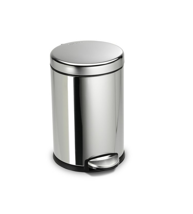 Pedálový odpadkový koš Simplehuman - 3 l, kulatý, lesklá ocel, FPP