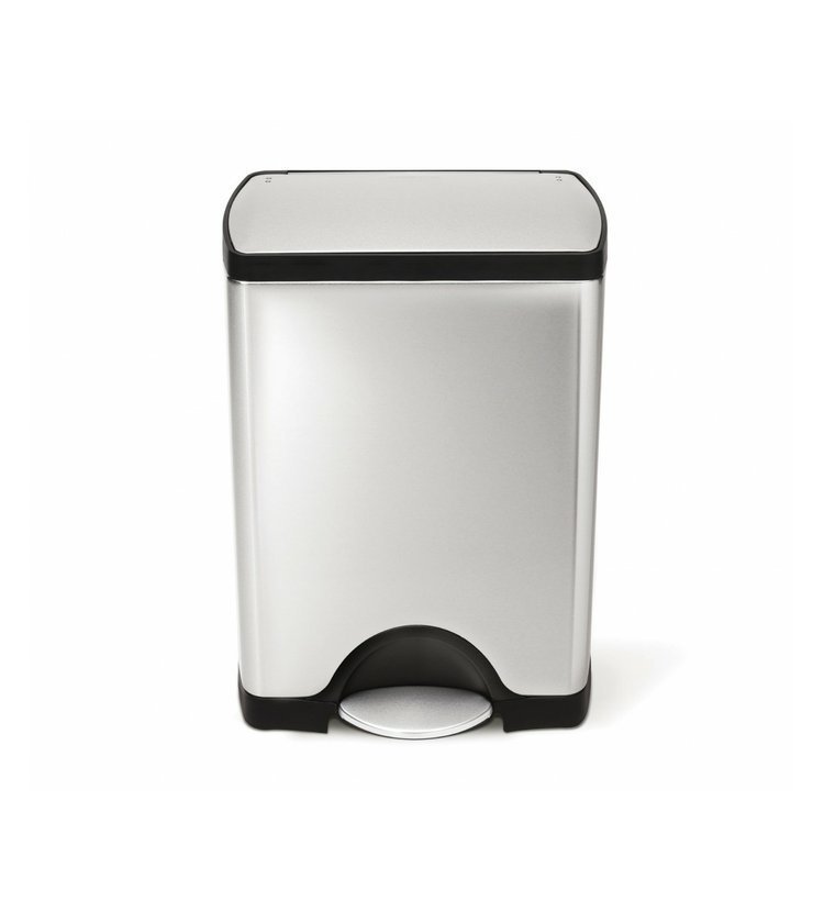 Pedálový odpadkový koš Simplehuman - 38 l, obdélníkový, matná ocel, FPP