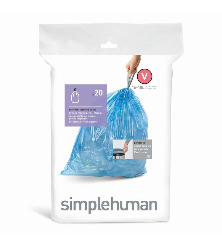 Simplehuman Typ V - sáčky do odpadkového koše Simplehuman 16-18 l, zatahovací, 20 ks CW0298