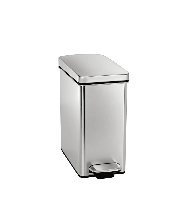 Pedálový odpadkový koš Simplehuman - 10 l, hranatý, matná ocel, FPP