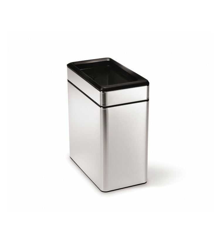 Odpadkový koš Simplehuman - 10 l, hranatý, otevřený, matná ocel