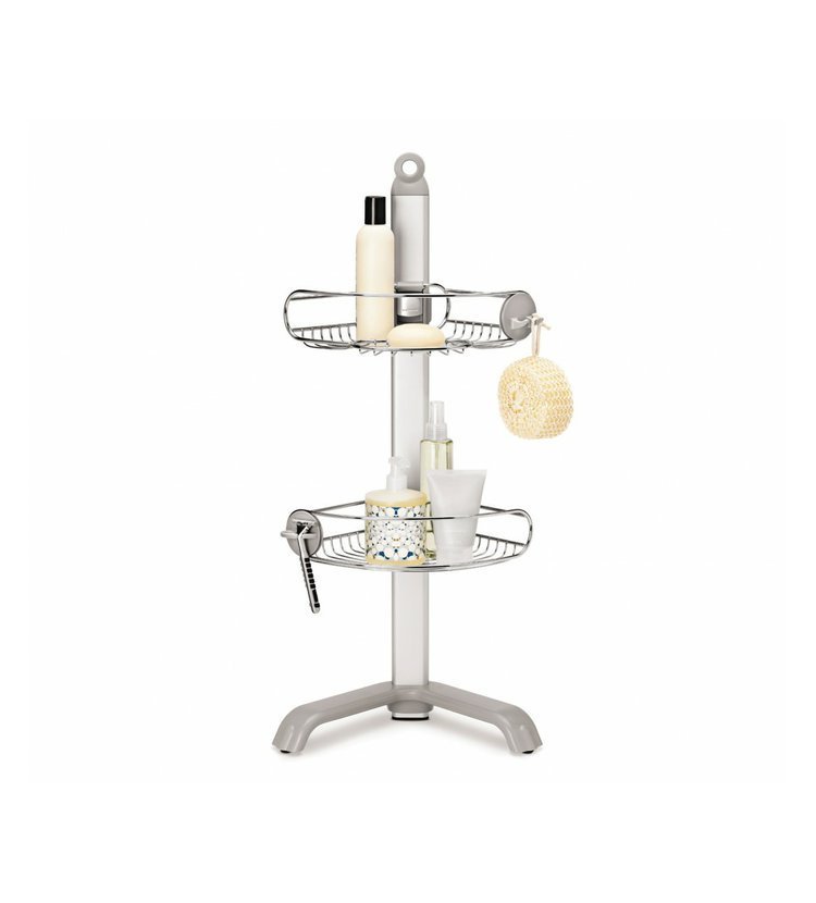 Náhled Nastavitelný set poliček na dveře sprchy Simplehuman - rohový, nerez ocel/eloxovaný hliník