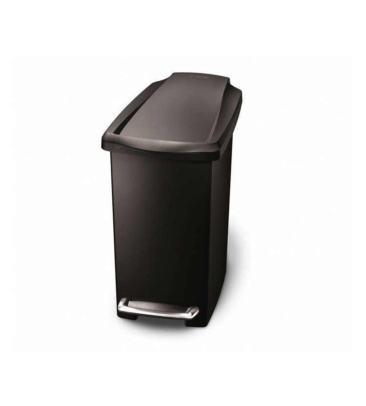 Pedálový odpadkový koš Simplehuman - 10 l, úzký, černý plast CW1329