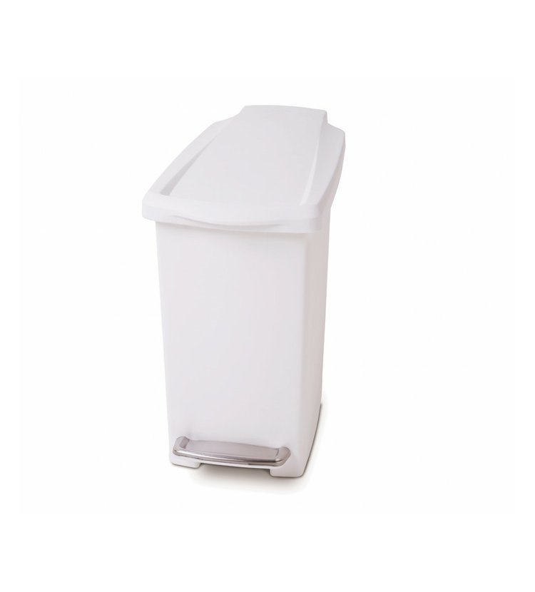 Simplehuman Pedálový odpadkový koš Simplehuman - 10 l, úzký, bílý plast CW1332
