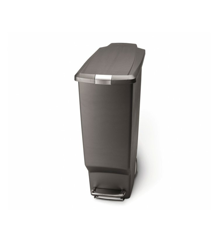 Pedálový odpadkový koš Simplehuman - 40 l, úzký, šedý plast CW1363