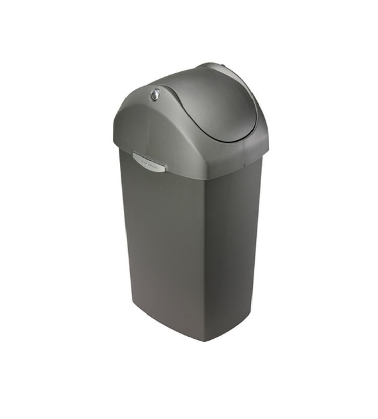 Odpadkový koš Simplehuman - 60 l, houpací víko, šedý plast CW1335