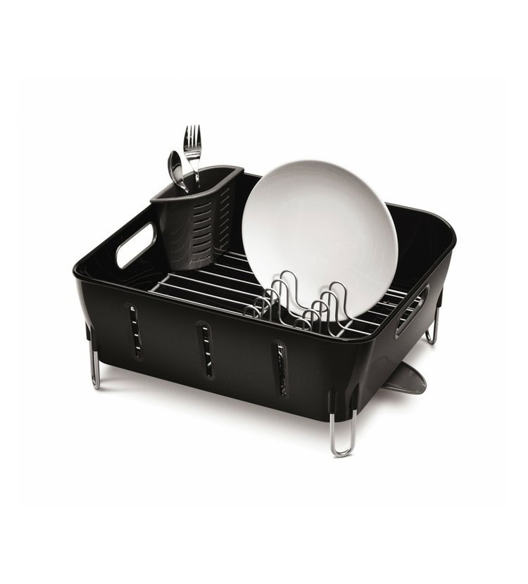 Odkapávač na nádobí Simplehuman - compact, černý plast KT1105