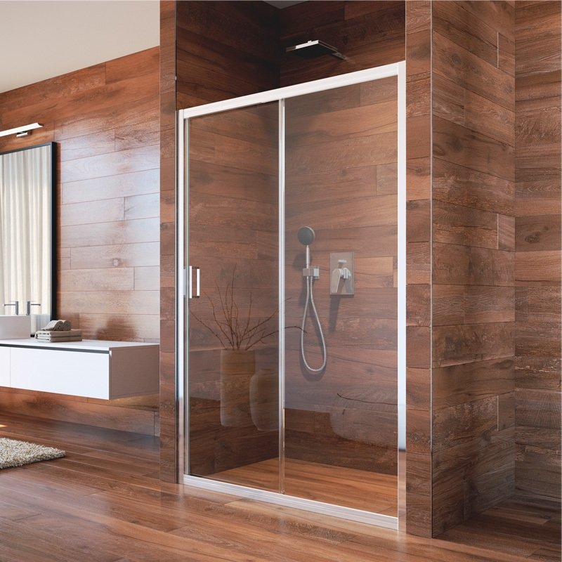 Sprchové dveře, Lima, dvoudílné, zasunovací, 110x190 cm, chrom ALU, sklo čiré CK80413K