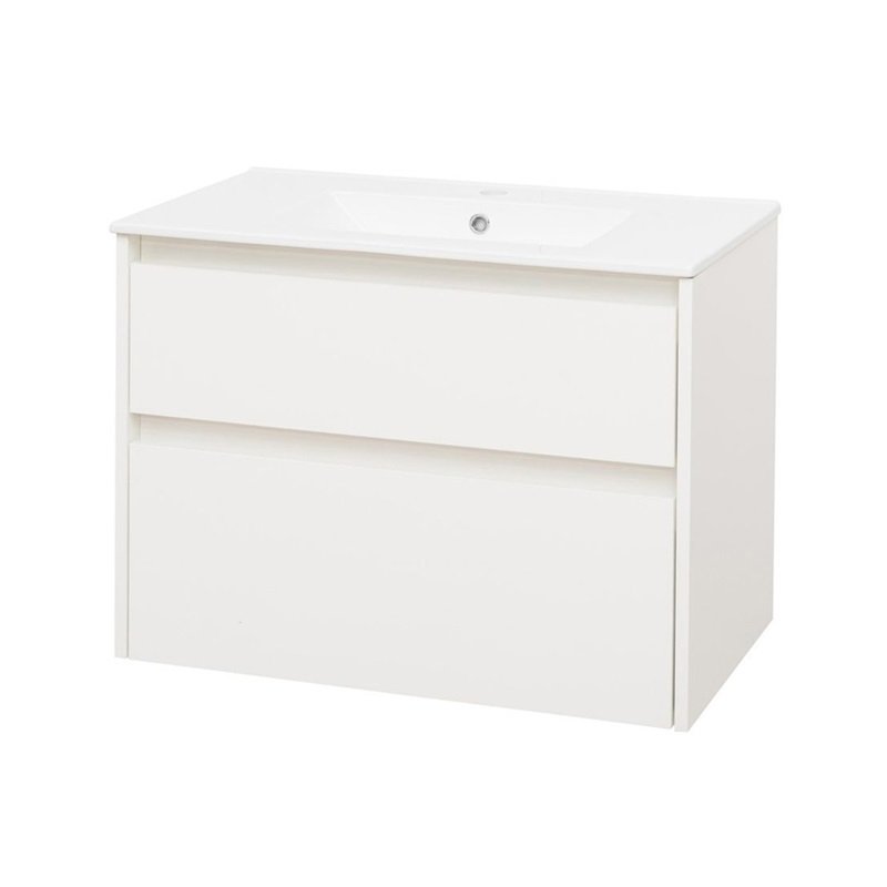 Opto, koupelnová skříňka s keramickým umyvadlem 81 cm, bílá CN911