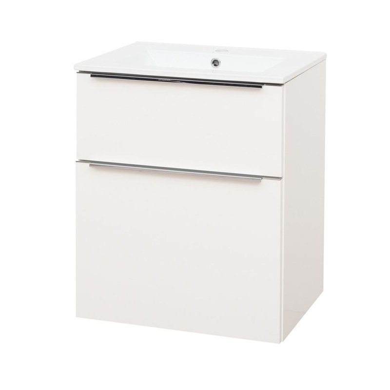 Mailo, koupelnová skříňka s keramickým umyvadlem 61 cm, bílá CN510