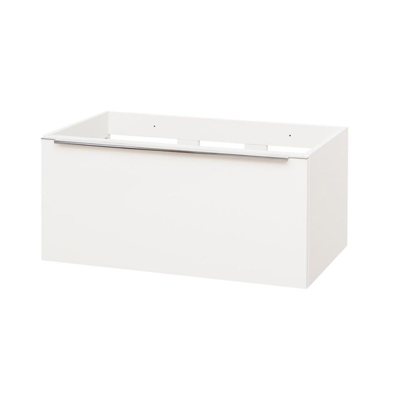 Mailo, koupelnová skříňka 81 cm, bílá, úchytka: chrom CN516S