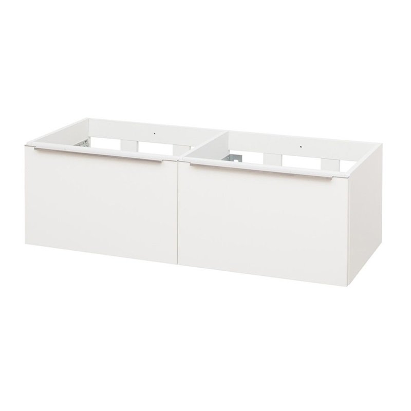 Mailo, koupelnová skříňka 121 cm, bílá, úchytka: chrom CN518S