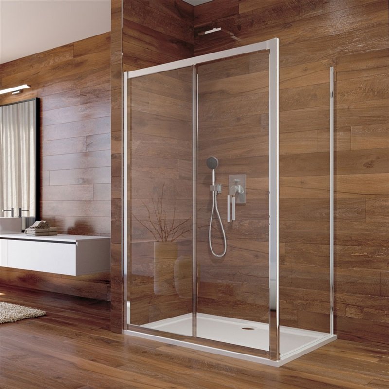 Sprchový kout, Lima, obdélník, 80x100x190 cm, chrom ALU, sklo čiré, dveře zalamovací CK87183K