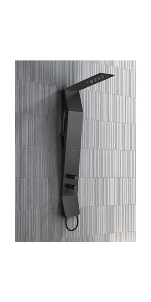 SORTE BLACK sprchový panel s pákovou baterií, černá mat SOPNB