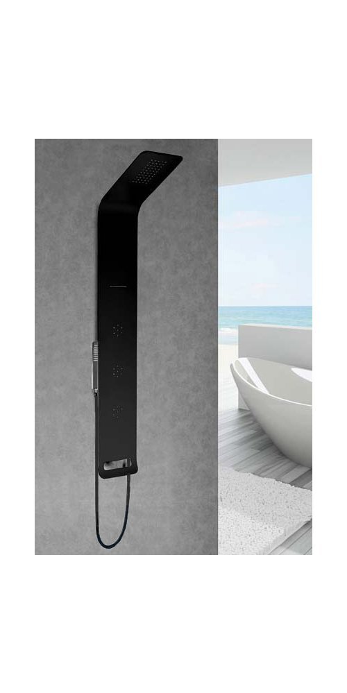 ASTREA BLACK sprchový panel s pákovou baterií, černá mat ASPNB