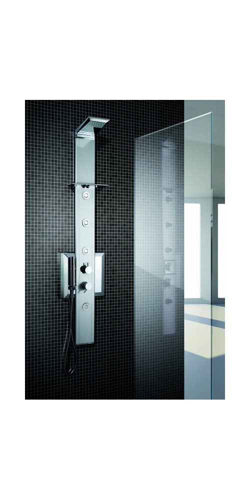 PRISMA 140 sprchový panel s termostatickou baterií, hliník/chrom P4TN