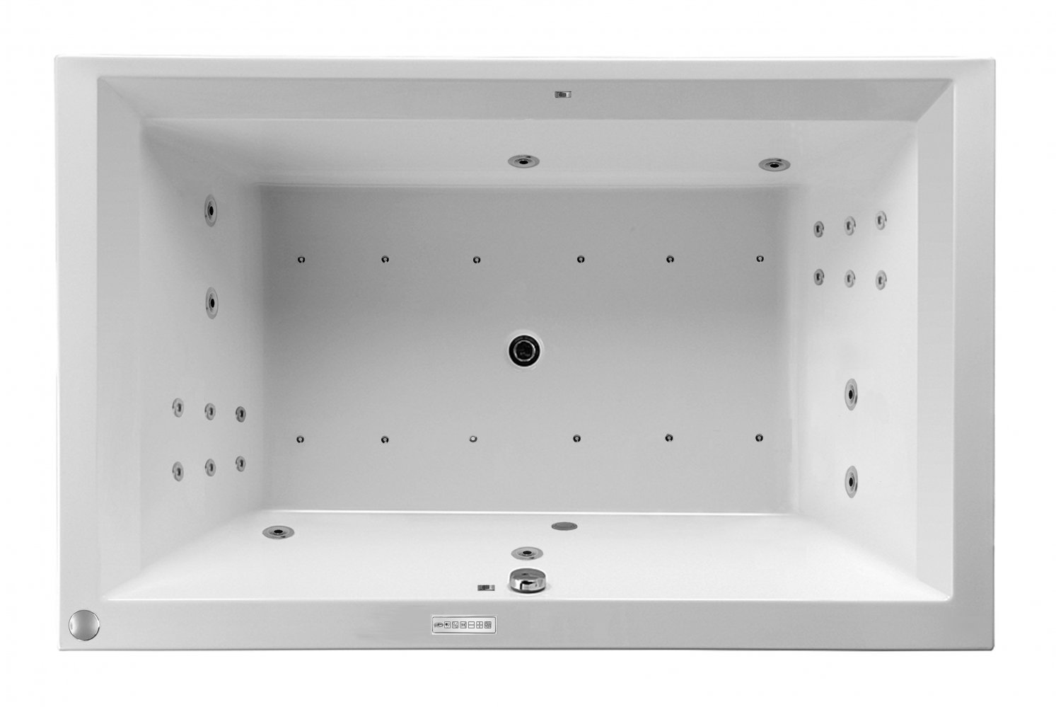 Masážní vana Linea XXL 190x120x50 cm, systém Hydro + Perlička s Profi Flat ovládáním, s automatickým proplachem