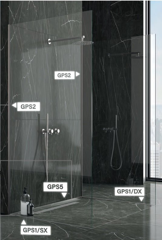 Náhled GPS5/10 - profil ke sklu, délka 125 cm/45 mm, nerez ocel broušená