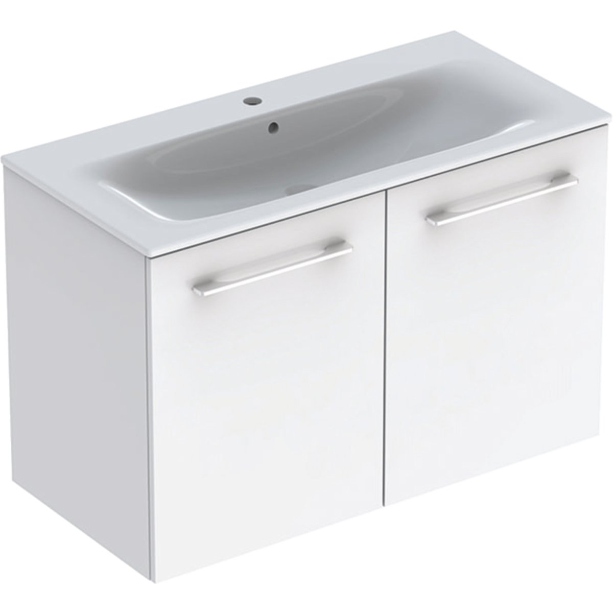 Nábytkový set umyvadla Geberit Selnova Square a skříňkou 100 cm, 2 dvířka, bílá