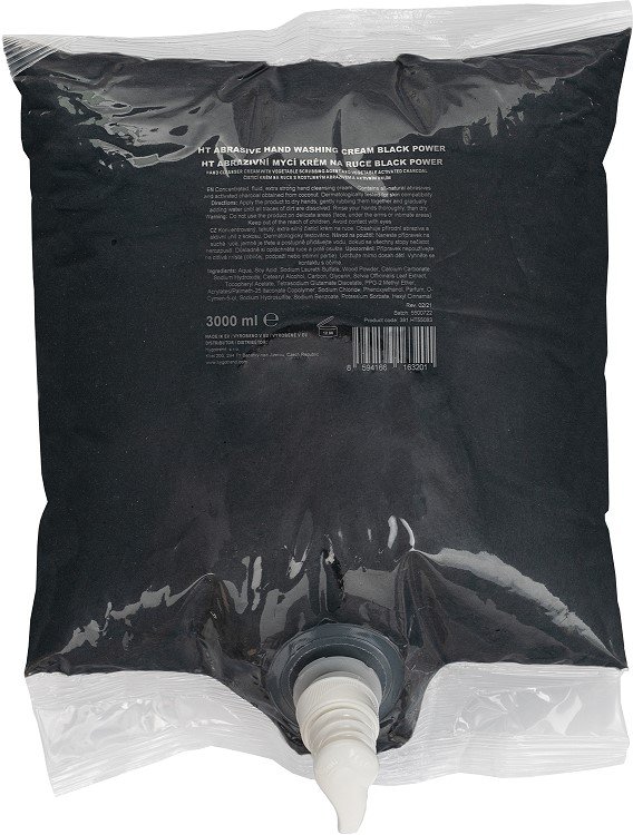 Abrazivní mycí krém na ruce Hygotrendy Black Power, černý, bag 3 L