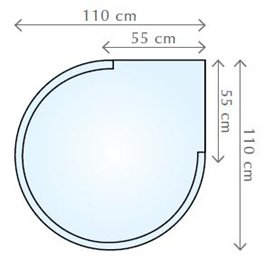 Fireglass 110x110 cm- sklo pod kamna nebo krb 000-480