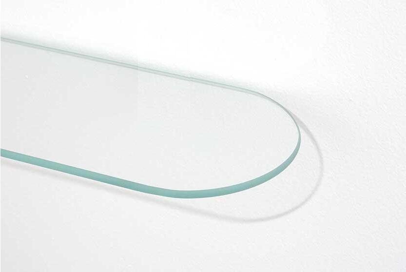 Cover oval C 59x12 cm - skleněná polička oválná čirá 100-098