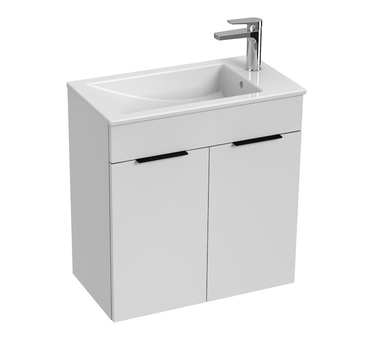 Cube - skříňka s umyvadlem 60 cm, 2 dvířka, bílá