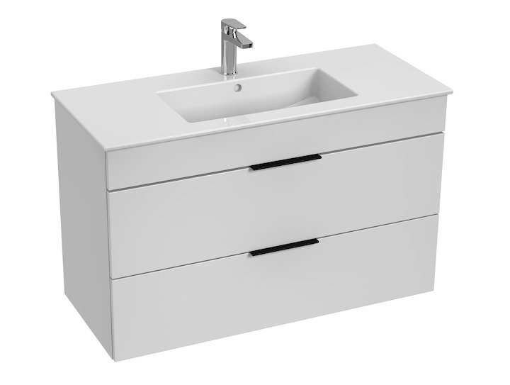 Cube - skříňka s umyvadlem 100 cm, 2 zásuvky, bílá
