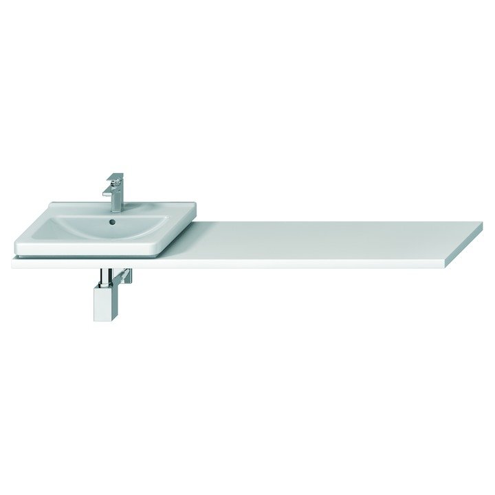 Cubito - atypická umyvadlová deska 65-160 cm, výřez vlevo/vpravo, pro Cubito 45-75, bílá