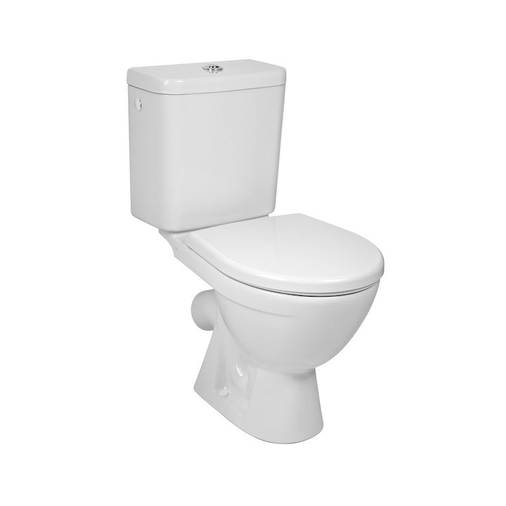 Lyra Plus - klozet stojící, kombinační, hluboké splachování, šikmý odpad, boční napouštění, bez sedátka
