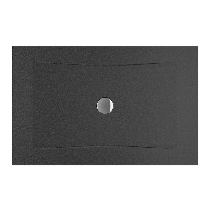 Pure - ocelová sprchová vanička obdélníková černá 120x80 cm H2164200160001